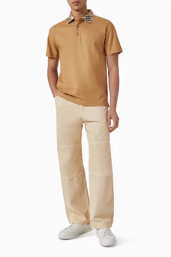 Check Collar Polo Shirt in Cotton
