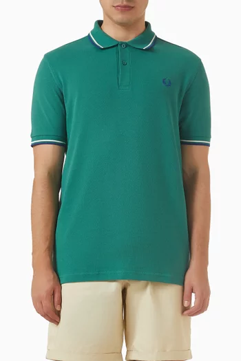 Twin Tipped Logo Polo Shirt in Cotton-piqué