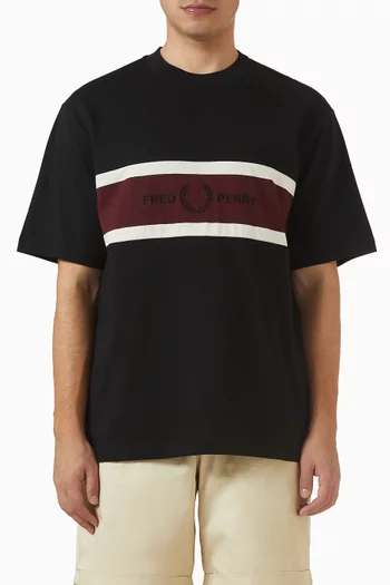 Embroidered Panel T-shirt in Cotton