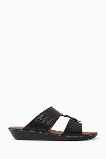 Arabic Sandals in Ostrich-effect Leather