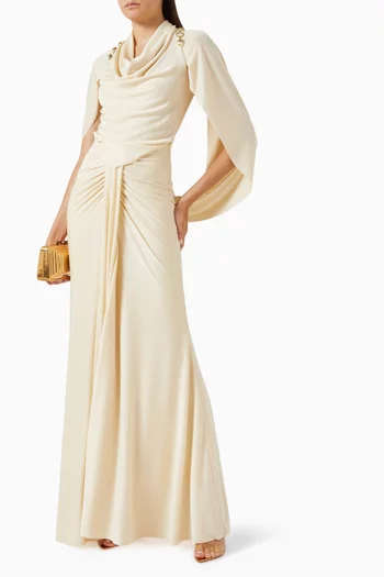 Salmonie Embellished Drape Dress