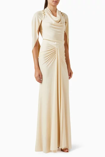 Salmonie Embellished Drape Dress