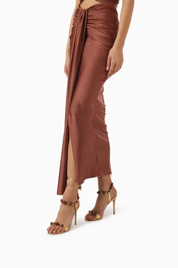 Embellished 95 Sandals in Metallic Leather