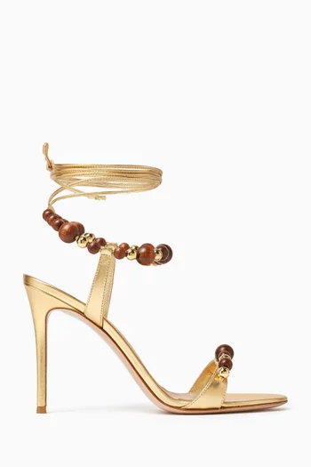 Embellished 95 Sandals in Metallic Leather