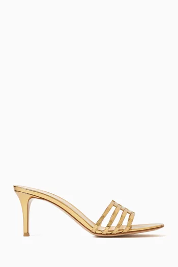 70 Mule Sandals in Metallic Leather