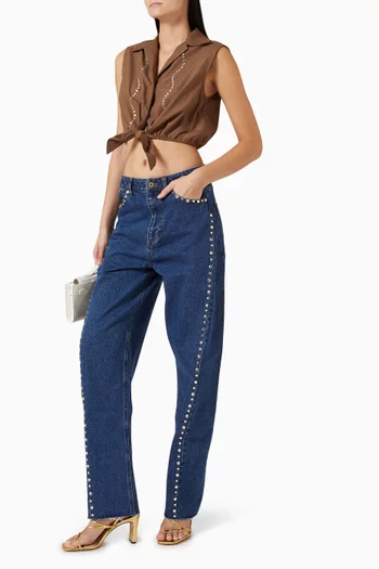 Tomy Embellished Jeans in Denim
