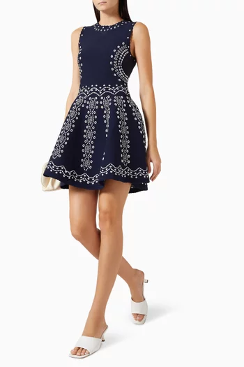Capri Embroidered Dress in Viscose Blend