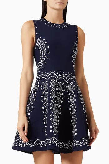 Capri Embroidered Dress in Viscose Blend