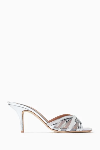 Perla 70 Mule Sandals in Mesh & Leather
