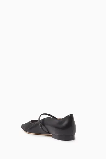 Maureen Arc Ballerina Flats in Leather & Mesh