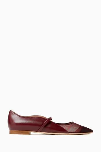 Maureen Arc Ballerina Flats in Leather & Mesh