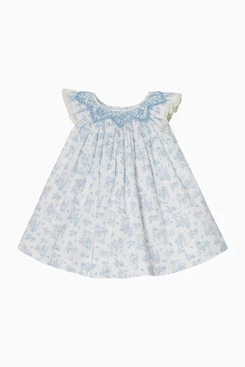 Audrey Toile Hand-smocked Dress Set in Cotton