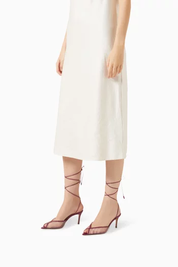 Katy 75 Wrap Sandals in Mesh & Watersnake Leather