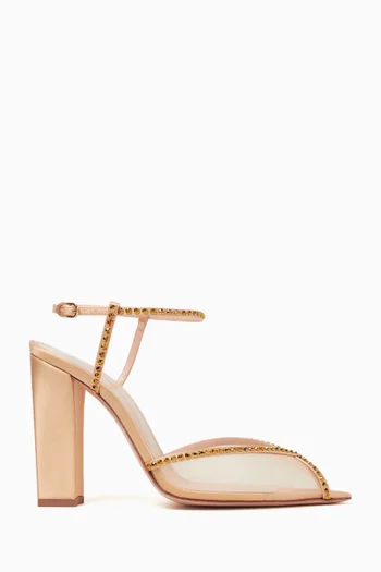 Katy 105 Sandals in Mesh & Satin