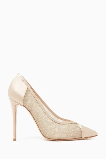 Nora 105 Pumps in Lace & Satin