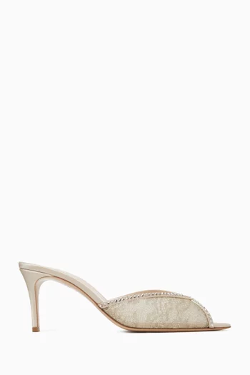 Katy 75 Mule Sandals in Lace & Satin