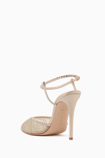 Katy 105 Sandals in Lace & Satin