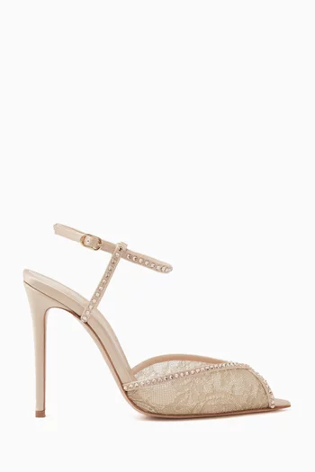 Katy 105 Sandals in Lace & Satin