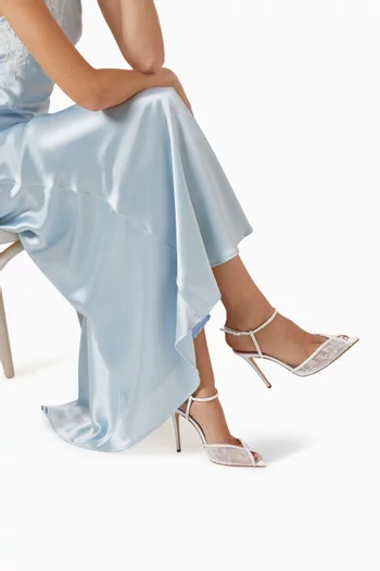 Katy 105 Pearl Sandals in Lace & Satin