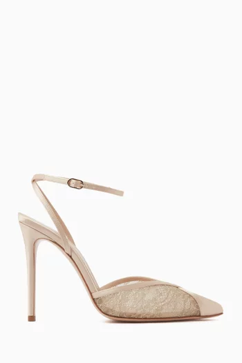 Lenny 105 Pumps in Lace & Satin