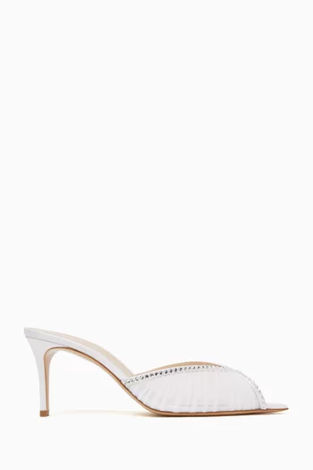 Katy 75 Mule Sandals in Tulle & Satin