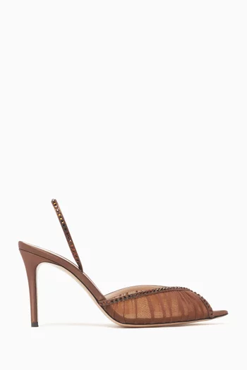 Katy 85 Sandals in Lace & Satin