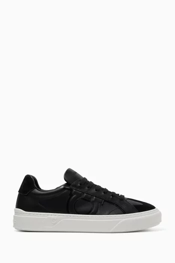 Gancini Sneakers in Leather & Suede