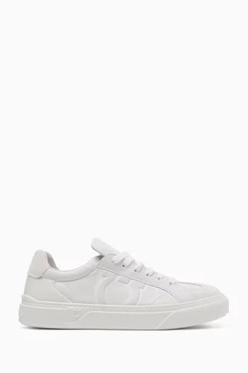 Gancini Sneakers in Leather & Suede