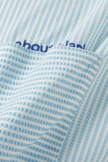 Seersucker Shirt in Linen-blend