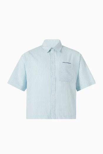 Seersucker Shirt in Linen-blend