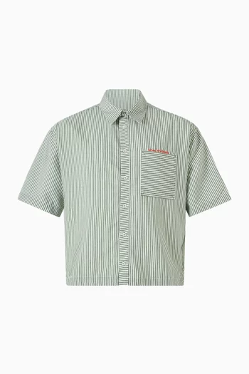 Seersucker Shirt in Linen-blend