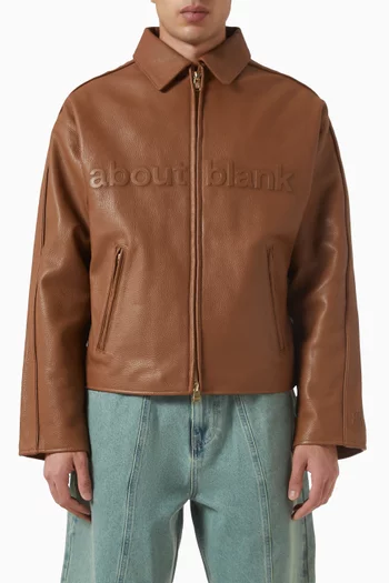 Logo Jacket in Leather
