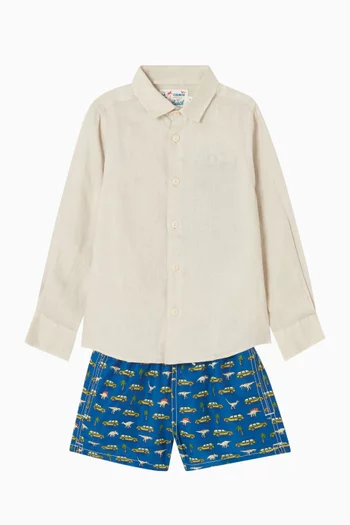 Jean Printed Swim Shorts