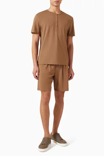Drawstring-waist Shorts in Cotton Blend