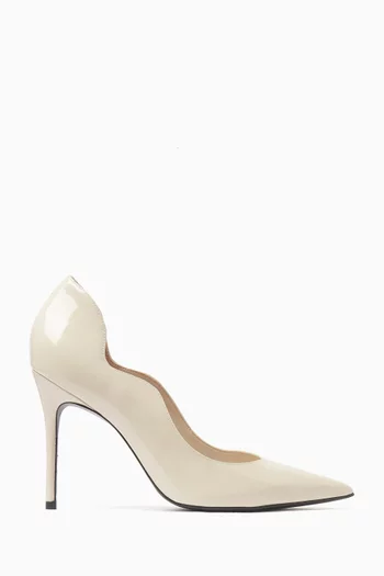 Scalloped 100 Pumps in Patent Leather