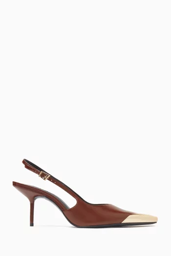 Metal Toe-cap 70 Slingback Pumps in Leather