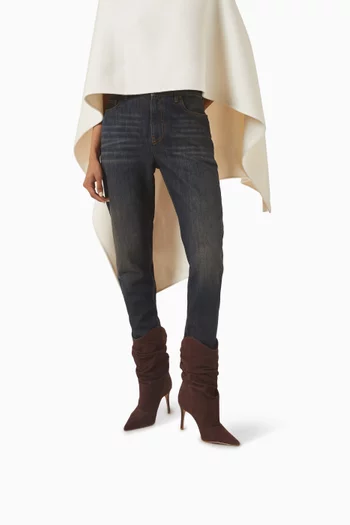 85 Ruched Ankle Boots in Suede