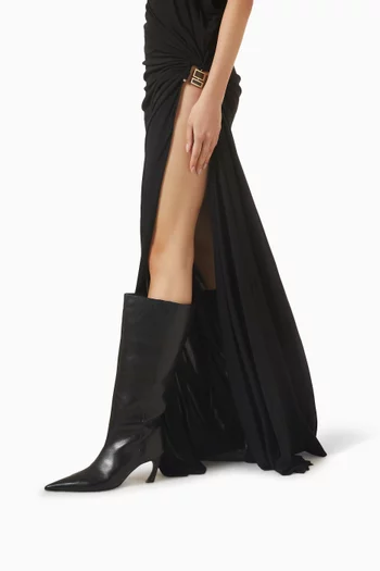 Modern Knee Boots in Leather