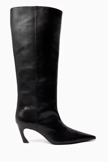 Modern Knee Boots in Leather