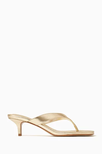 Bold Casual 60 Thong Mules in Metallic Leather