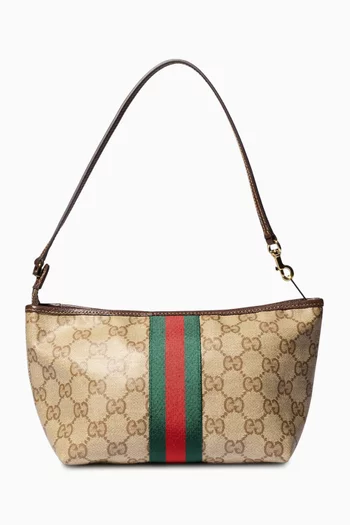 Small Web Strap Pouch in GG Canvas