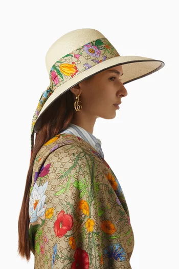 Panama Twill Hat With Silk Ribbon