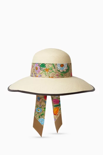Panama Twill Hat With Silk Ribbon