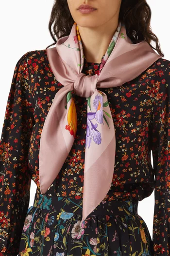 Flora-print Scarf in Silk-twill