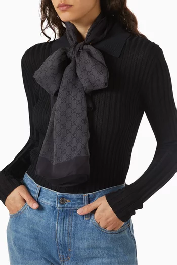 Printed GG Stole in Silk-chiffon