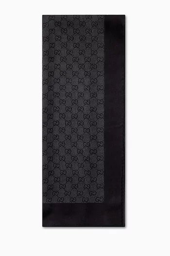 Printed GG Stole in Silk-chiffon