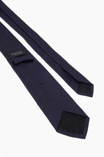 Double G Jacquard Tie in Silk