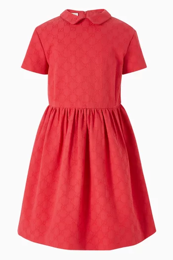 Textured GG Flared Dress in Cotton