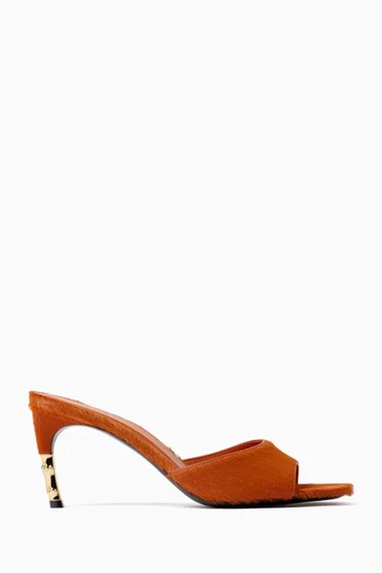 Eva 75 Bamboo-heel Mule Sandals in Calf Hair