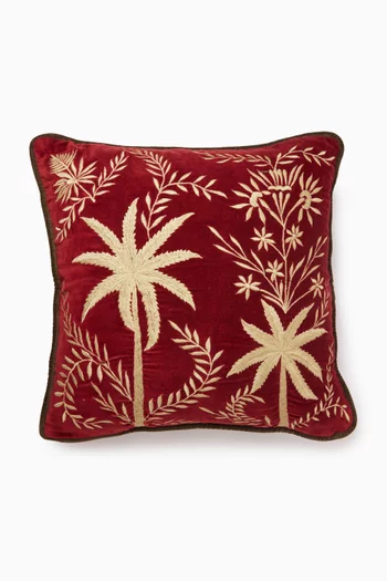 Embroidered Cushion in Velvet